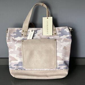 Antik Kraft Camouflage Tote - Gray and Cream
